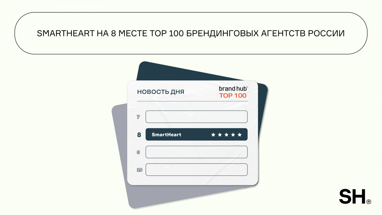 SmartHeart в ТОП-10 рейтинга эффективности брендинговых агентств Brand Hub