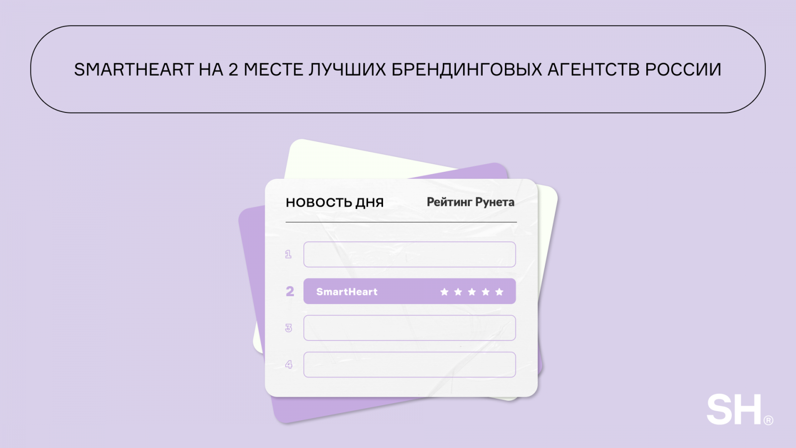 Рейтинг Рунета 2024: SmartHeart №2 среди лучших брендинговых агентств России